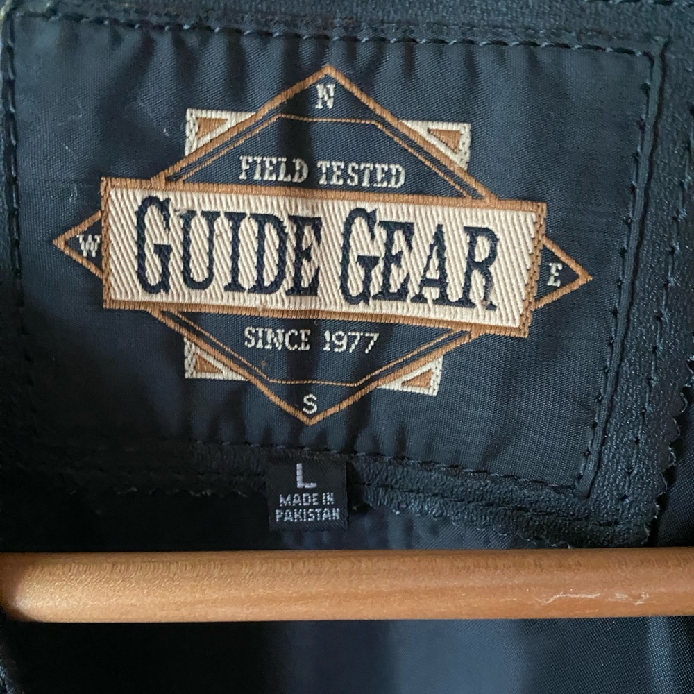 VINTAGE GUIDE GEAR Black Leather Tactical Concealed Carry Western Vest SZ L - Picture 3 of 11